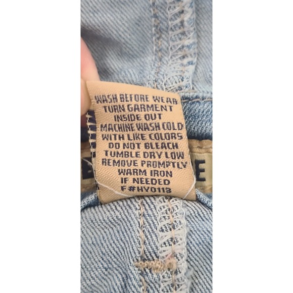 Bib Overalls Shorts Blue Stretch Jean Shortie Rolled Hem Women Size 7 Blue Spice - Picture 6 of 6